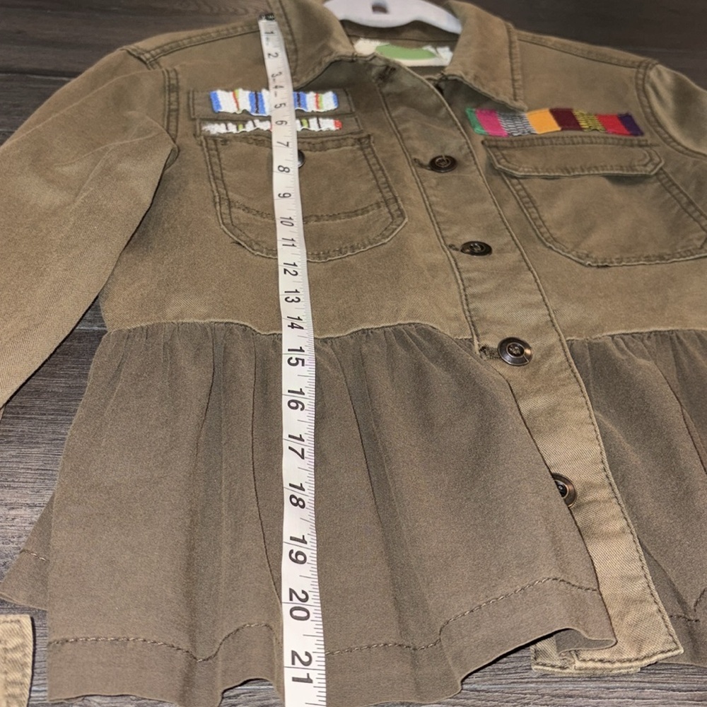 Anthropologie Military Peplem Embroidered/Beaded Jacket Size XSmall Olive Green - Picture 12 of 14